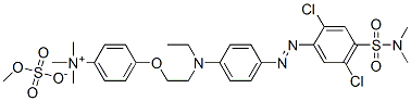 4-[2-[[4-[[2,5-dichloro-4-[(dimethylamino)sulphonyl]phenyl]azo]phenyl]ethylamino]ethoxy]-N,N,N-trimethylanilinium methyl sulphate Struktur