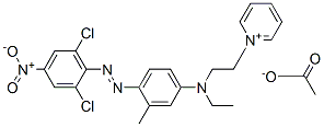 1-[2-[[4-[(2,6-dichloro-4-nitrophenyl)azo]-m-tolyl]ethylamino]ethyl]pyridinium acetate Struktur