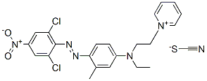 1-[2-[[4-[(2,6-dichloro-4-nitrophenyl)azo]-m-tolyl]ethylamino]ethyl]pyridinium thiocyanate Struktur