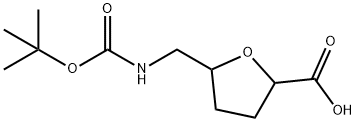 5-[(tert-Butoxycarbonylamino)methyl]tetrahydrofuran-2-carboxylic acid Struktur