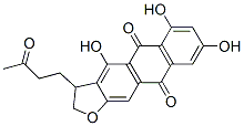 2,3-Dihydro-4,6,8-trihydroxy-3-(3-oxobutyl)anthra[2,3-b]furan-5,10-dione Struktur