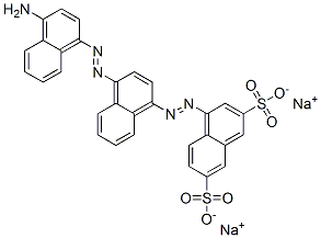 4-[[4-[(4-amino-1-naphthyl)azo]-1-naphthyl]azo]naphthalene-2,7-disulphonic acid, sodium salt  Struktur