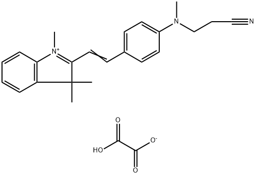 2-[2-[4-[(2-cyanoethyl)methylamino]phenyl]vinyl]-1,3,3-trimethyl-3H-indolium oxalate Struktur