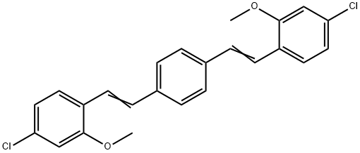 1,4-bis[2-(4-chloro-2-methoxyphenyl)vinyl]benzene Struktur