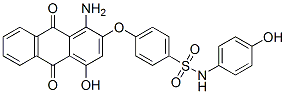 4-[(1-amino-9,10-dihydro-4-hydroxy-9,10-dioxo-2-anthryl)oxy]-N-(4-hydroxyphenyl)benzenesulphonamide Struktur