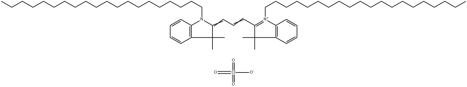 1-ICOSYL-2-[(E)-3-(1-ICOSYL-3,3-DIMETHYL-1,3-DIHYDRO-2H-INDOL-2-YLIDENE)-1-PROPENYL]-3,3-DIMETHYL-3H-INDOLIUM PERCHLORATE Struktur