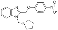 2-((p-Nitrophenoxy)methyl)-1-((pyrrolidinyl)methyl)benzimidazole Struktur