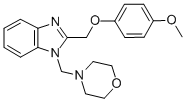 1H-Benzimidazole, 2-((4-methoxyphenoxy)methyl)-1-(4-morpholinylmethyl) - Struktur