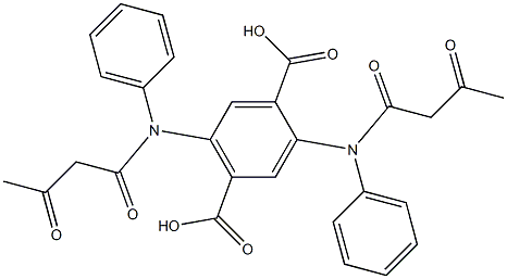 2,5-bis[(1,3-dioxobutyl)phenylamino]terephthalic acid Struktur