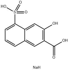 disodium 3-hydroxy-5-sulphonato-2-naphthoate Struktur