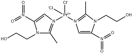 dichlorobis(2-methyl-5-nitro-1H-imidazole-1-ethanol-N3)platinum Struktur