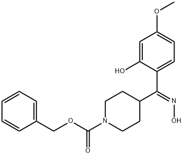 (E)-2-(5-Methoxy)phenol 4-(N-Benzyloxycarbonyl)piperidinyl-methanone Oxime Struktur