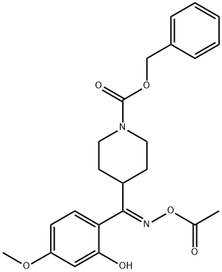 (E)-2-(5-Methoxy)phenol 4-(N-Benzyloxycarbonyl)piperidinyl-methanone O-Acetyl Oxime Struktur