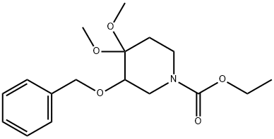 ethyl 4,4-dimethoxy-3-(phenylmethoxy)piperidine-1-carboxylate Struktur