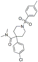 4-(4-chlorophenyl)-N,N-dimethyl-1-(p-tolylsulphonyl)piperidine-4-carboxamide Struktur