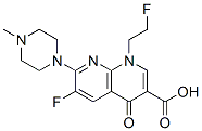 6-fluoro-1-(2-fluoroethyl)-7-(4-methylpiperazin-1-yl)-4-oxo-1,8-naphth yridine-3-carboxylic acid Struktur