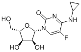 4-(CYCLOPROPYLAMINO)-5-FLUORO-1-β-L-RIBOFURANOSYLPYRIMIDINONE Struktur