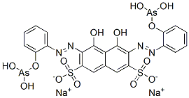 disodium 3,6-bis[[2-[(dihydroxyarsino)oxy]phenyl]azo]-4,5-dihydroxynaphthalene-2,7-disulphonate Struktur