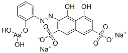 disodium 3-[[2-[(dihydroxyarsino)oxy]phenyl]azo]-4,5-dihydroxynaphthalene-2,7-disulphonate Struktur