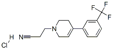 3-[4-[3-(trifluoromethyl)phenyl]-3,6-dihydro-2H-pyridin-1-yl]propaneni trile hydrochloride Struktur