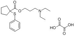 Cyclopentanecarboxylic acid, 1-(phenylthio)-, 3-(diethylamino)propyl e ster, ethanedioate Struktur