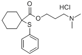 Cyclohexanecarboxylic acid, 1-(phenylthio)-, 3-(dimethylamino)propyl e ster, hydrochloride Struktur