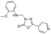 1,3,4-Oxadiazole-2(3H)-thione, 3-(((2-methoxyphenyl)amino)methyl)-5-(4 -pyridinyl)- Struktur