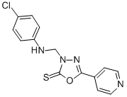 1,3,4-Oxadiazole-2(3H)-thione, 3-(((4-chlorophenyl)amino)methyl)-5-(4- pyridinyl)- Struktur