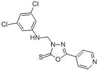 1,3,4-Oxadiazole-2(3H)-thione, 3-(((3,5-dichlorophenyl)amino)methyl)-5 -(4-pyridinyl)- Struktur