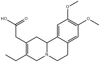 3-ethyl-1,6,7,11b-tetrahydro-9,10-dimethoxy-4H-benzo[a]quinolizine-2-acetic acid Struktur