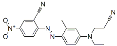 2-[[4-[(2-cyanoethyl)ethylamino]-o-tolyl]azo]-5-nitrobenzonitrile Struktur