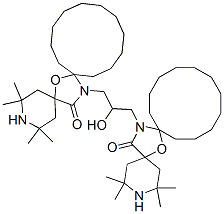 20,20'-(2-hydroxypropane-1,3-diyl)bis[2,2,4,4-tetramethyl-7-oxa-3,20-diazadispiro[5.1.11.2]henicosan-21-one] Struktur