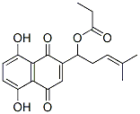 [1-(5,8-dihydroxy-1,4-dioxo-naphthalen-2-yl)-4-methyl-pent-3-enyl] pro panoate Struktur