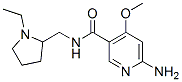 6-amino-N-[(1-ethylpyrrolidin-2-yl)methyl]-4-methoxy-pyridine-3-carbox amide Struktur