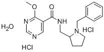 5-Pyrimidinecarboxamide, N-((1-benzyl-2-pyrrolidinyl)methyl)-4-methoxy -, dihydrochloride, hydrate Struktur