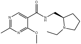 5-Pyrimidinecarboxamide, N-((1-ethyl-2-pyrrolidinyl)methyl)-4-methoxy- 2-methyl-, (R)-(+)- Struktur