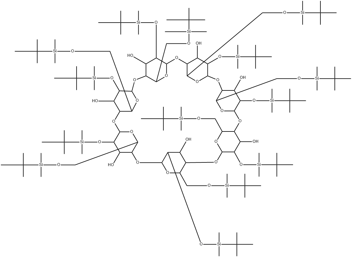 Heptakis-(2,6-di-O-tert.-Butyldimethylsilyl)-beta-Cyclodextrin Struktur