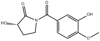 (S)-3-Hydroxy-1-(3-hydroxy-4-methoxybenzoyl)-2-pyrrolidinone Struktur