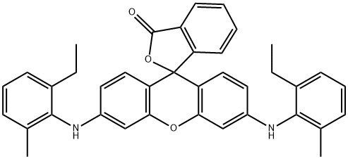 3',6'-bis[(2-ethyl-6-methylphenyl)amino]spiro[isobenzofuran-1(3H),9'-[9H]xanthene]-3-one Struktur