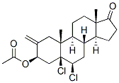 3 beta-acetoxy-5,6 beta-dichloromethylene-5 beta-androstan-17-one Struktur