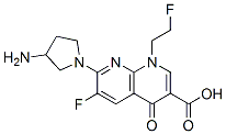 7-(3-aminopyrrolidin-1-yl)-6-fluoro-1-(2-fluoroethyl)-4-oxo-1,8-naphth yridine-3-carboxylic acid Struktur