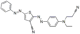 2-[[4-[(2-cyanoethyl)ethylamino]phenyl]azo]-5-(phenylazo)thiophene-3-carbonitrile Struktur