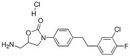 5-(aminomethyl)-3-[4-[2-(3-chloro-4-fluoro-phenyl)ethyl]phenyl]oxazoli din-2-one hydrochloride Struktur