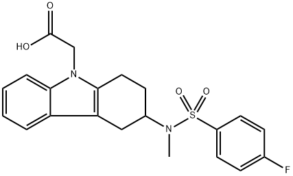 (+)-3-[[(4-FLUOROPHENYL)SULFONYL]METHYLAMINO]-1,2,3,4-TETRAHYDRO-9H-CARBAZOLE-9-ACETIC ACID Struktur