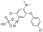 2-chloro-5-(4-chlorophenoxy)-4-(dimethylamino)benzenediazonium hydrogen sulphate Struktur