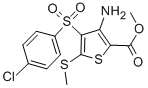 METHYL 3-AMINO-4-[(4-CHLOROPHENYL)SULFONYL]-5-(METHYLTHIO)THIOPHENE-2-CARBOXYLATE Struktur