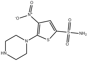 4-NITRO-5-PIPERAZINOTHIOPHENE-2-SULFONAMIDE Struktur