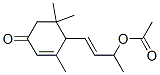 1-(2,6,6-trimethyl-4-oxocyclohex-2-enyl)buten-3-yl acetate Struktur