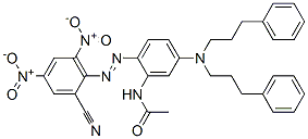 N-[5-[bis(3-phenylpropyl)amino]-2-[(2-cyano-4,6-dinitrophenyl)azo]phenyl]acetamide Struktur