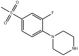 1-[2-FLUORO-4-(METHYLSULFONYL)PHENYL]PIPERAZINE
 Struktur